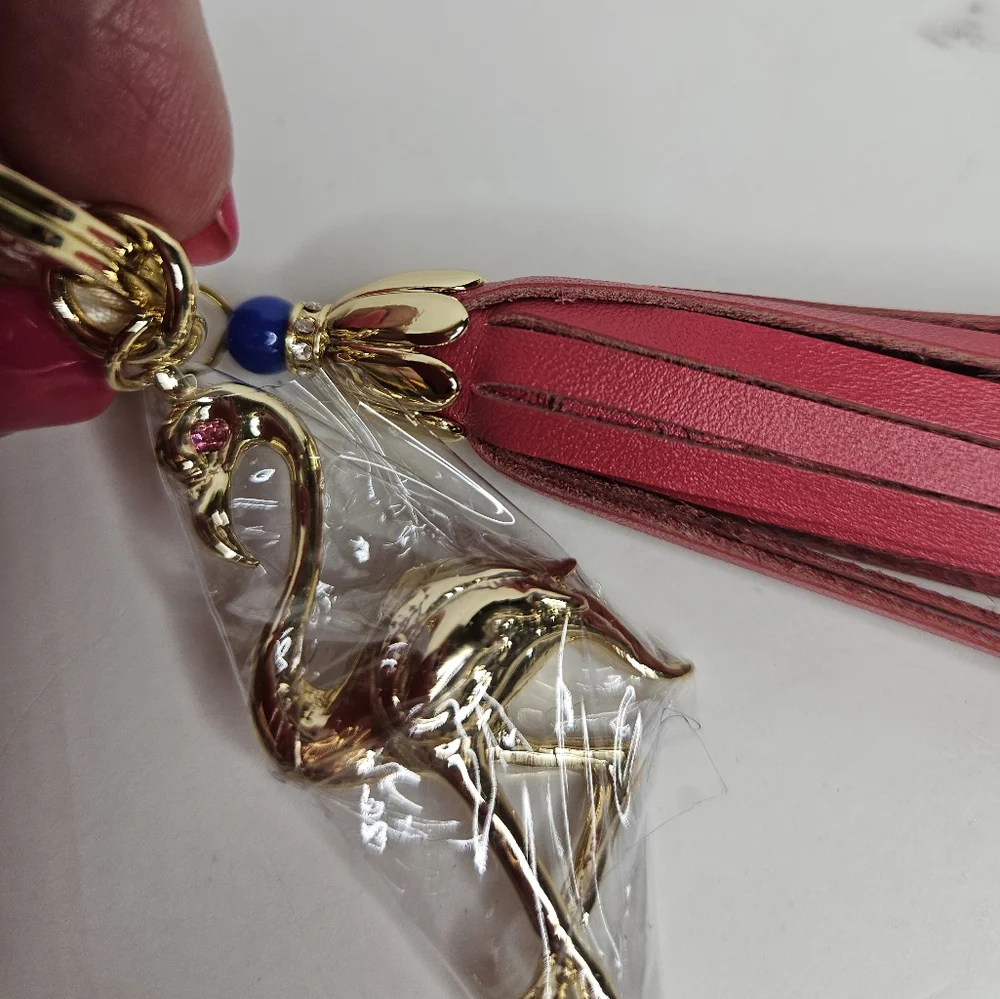 Spartina 449 Icon Keychain Bag Charm Pink Flamingo NEW